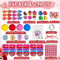 JOYLOKY 291pcs Valentines Stationery Set bottom stickers on plates for festive cards