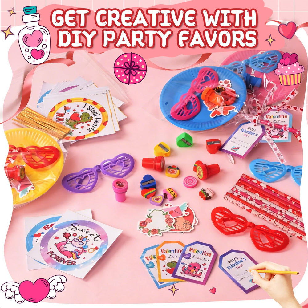 JOYLOKY 291pcs Valentines Stationery Set ribbons for finishing gift bows
