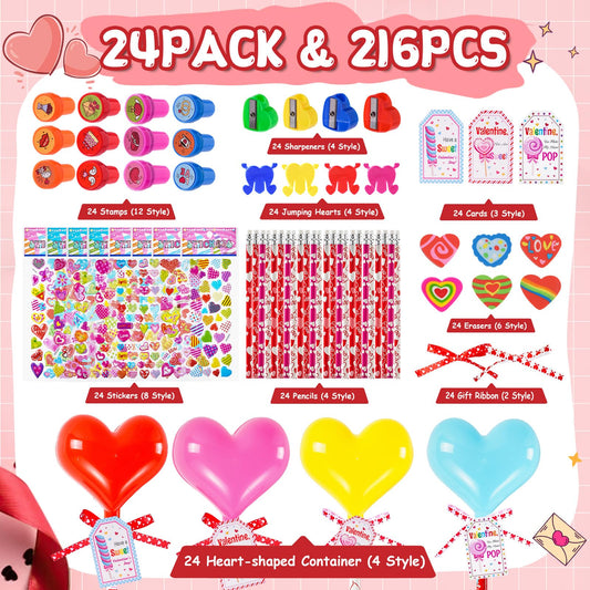 JOYLOKY 24 Valentine cards for quick classroom exchanges and notes