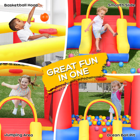 JOYMOR bounce house with basketball hoop promotes active, social play