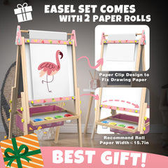 Joyooss double-sided board easel showing whiteboard and chalkboard for creativity.