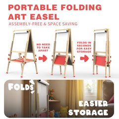 Joyooss art easel opened with double-sided boards ready for painting.