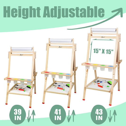 Joyooss wooden easel with adjustable height for growing artists.