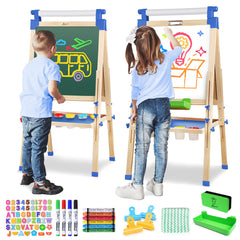JOYOOSS Easel adjusts from toddler to tween height for growing artists and family use