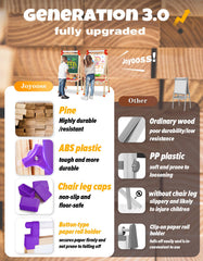 JOYOOSS easel chalkboard side with paper clips for paper art.