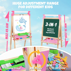 JOYOOSS adjustable height easel accommodates growing children