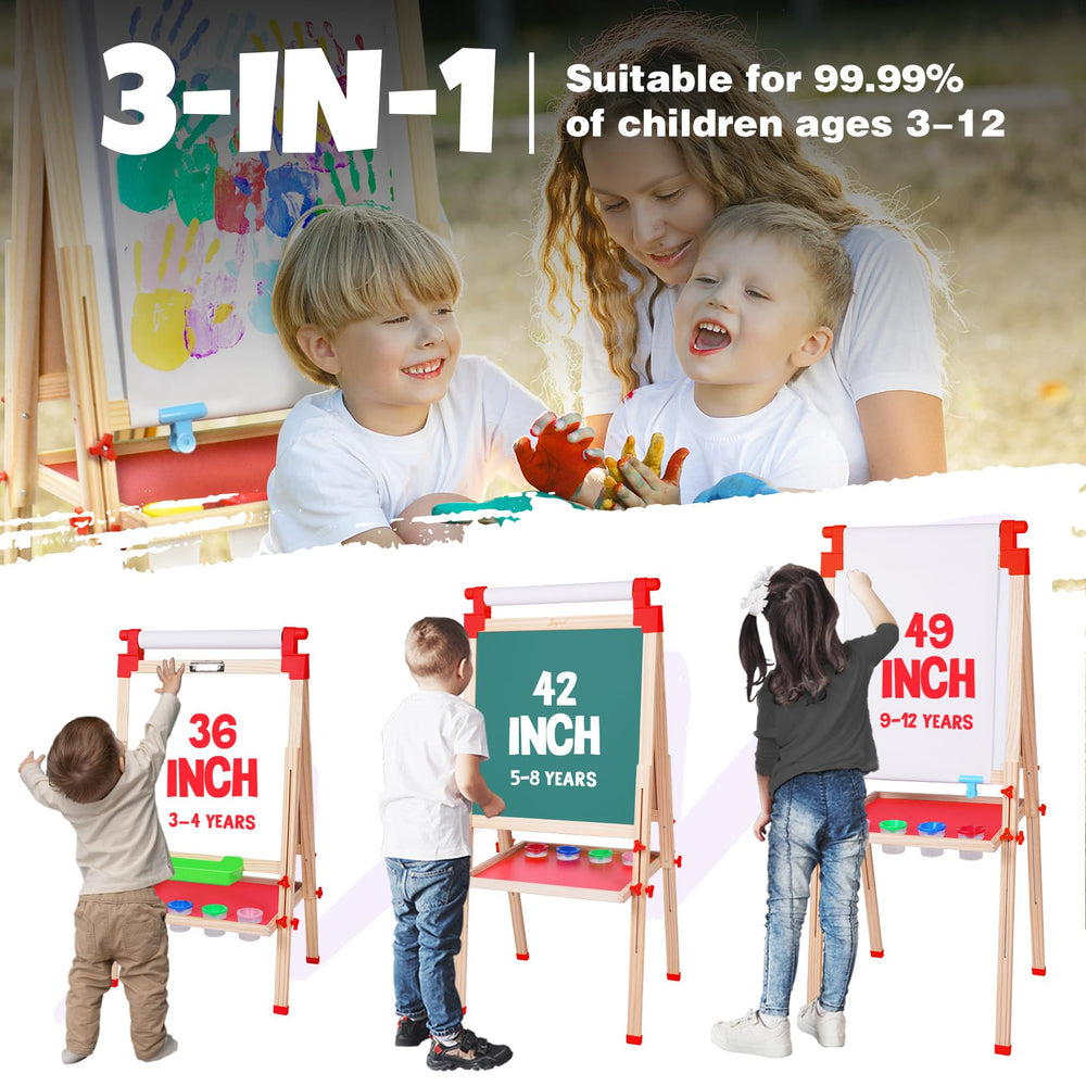 JOYOOSS easel shows paper roll attachment for quick art sessions.