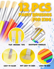Joyooss no-shed hog-bristle brushes provide consistent strokes for young artists