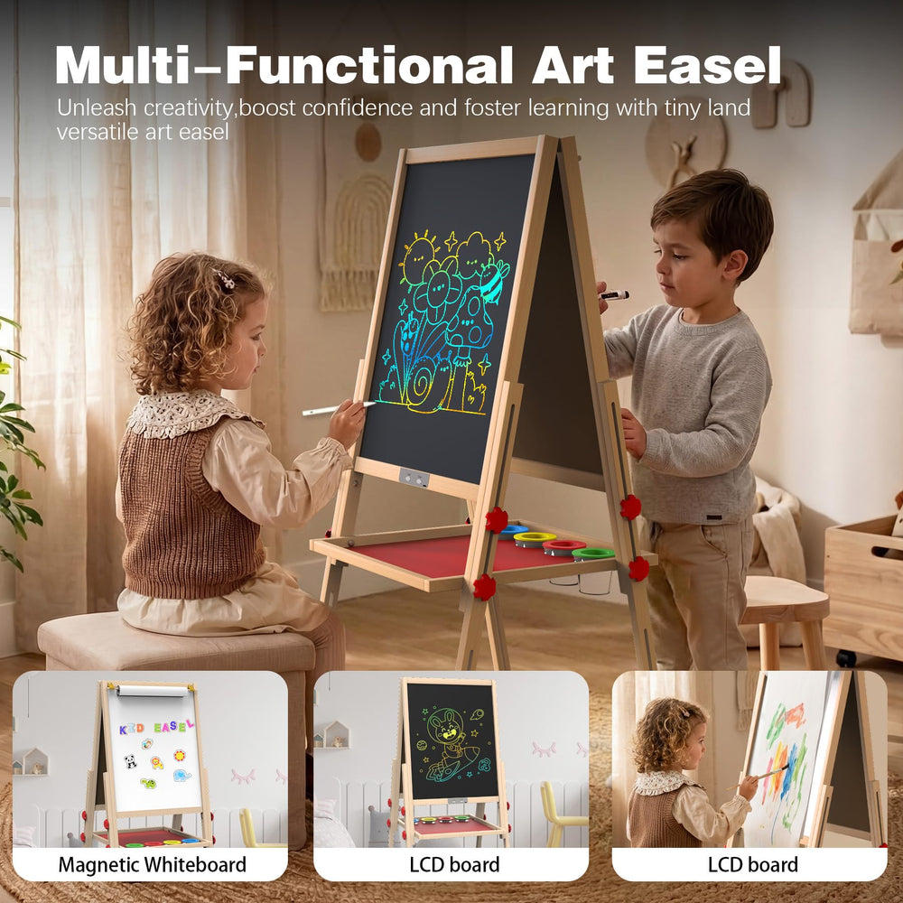 Joyooss LCD Easel large tray and cup holders keep art supplies organized