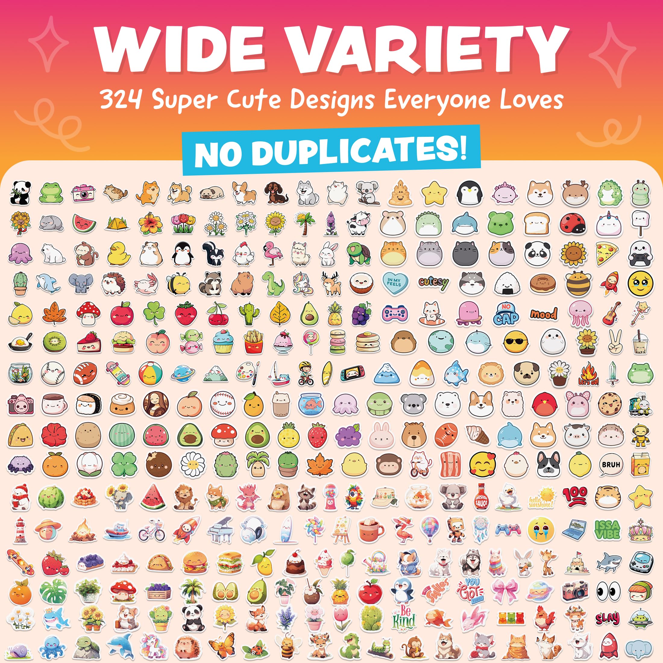 Joyousa kawaii animal stickers for kids, great as school supplies and party favors.