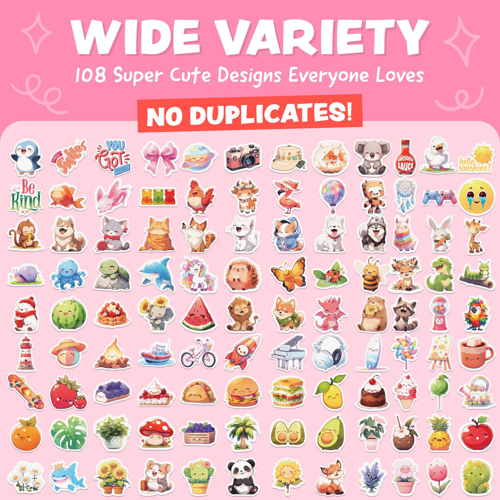 Joyousa waterproof stickers—bottle and scrapbooking visuals—stay vibrant through daily wear