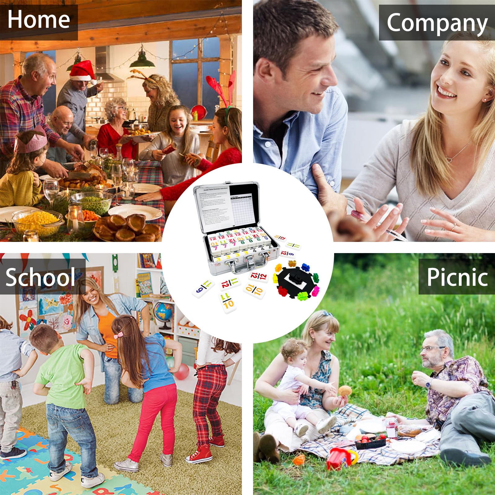 JOYOUSLIFE gift-ready dominoes set for birthdays and holidays