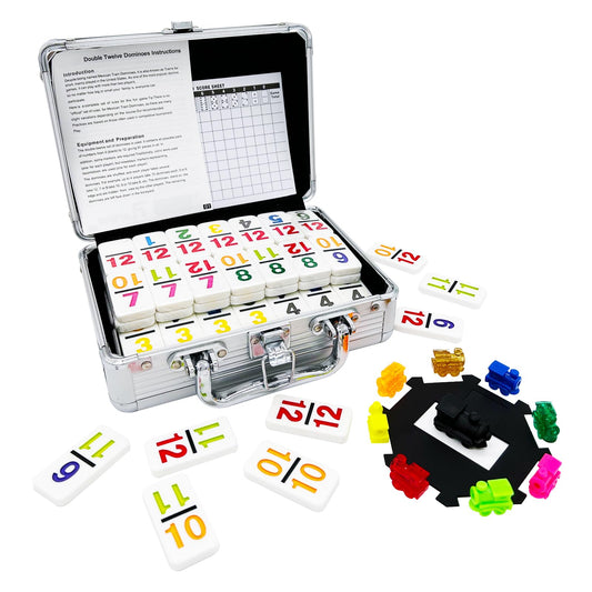 JOYOUSLIFE Mexican Train Dominoes tiles with bold pips for easy reading