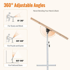 JoyPcsTable wooden puzzle table provides a sturdy surface and classic look