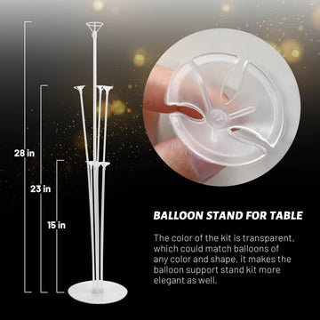 JOYYPOP balloon stand 7.9in poles offer flexible height options.