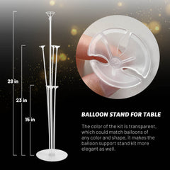 JOYYPOP balloon stand 7.9in poles offer flexible height options.