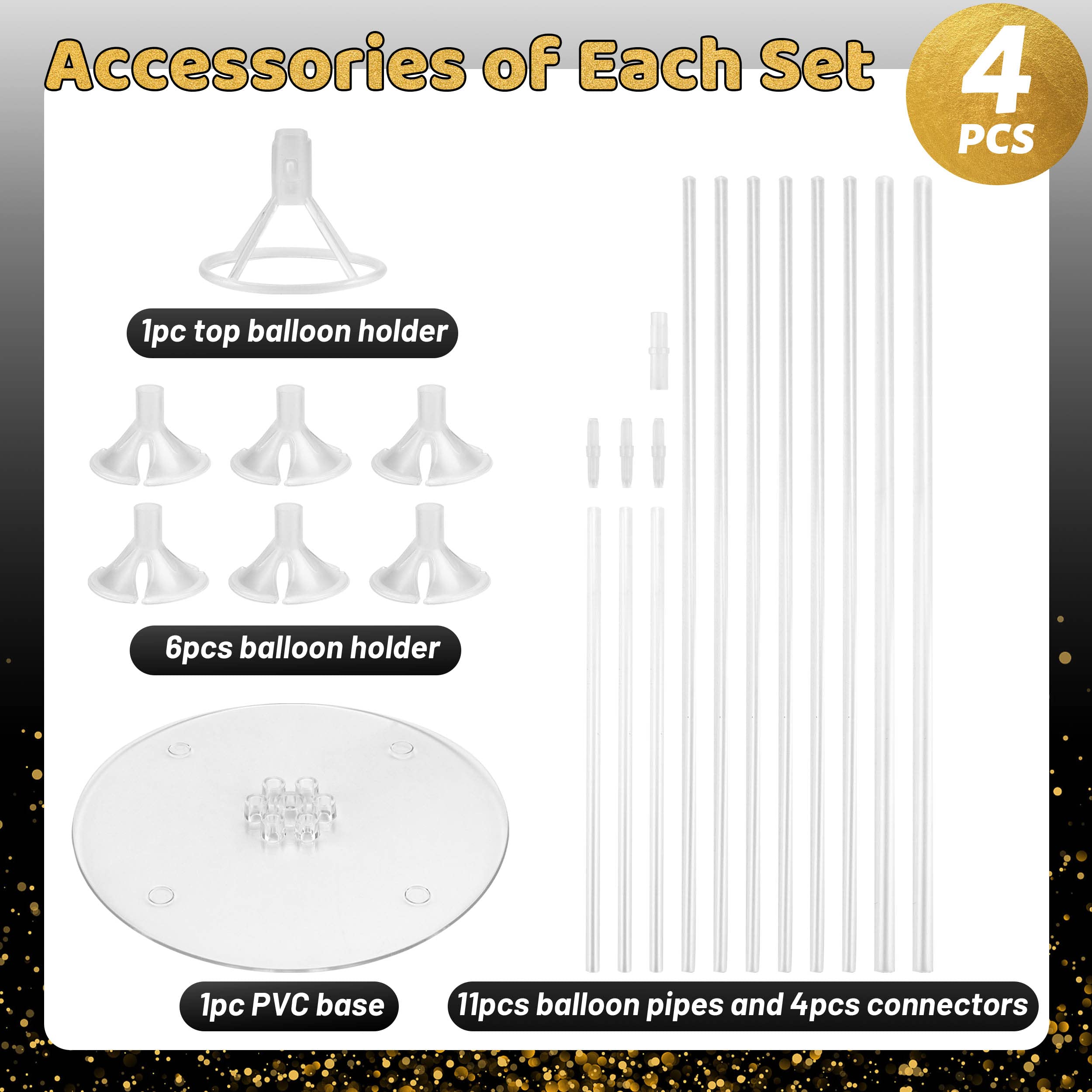 JOYYPOP balloon stand joints enable customizable balloon layouts.