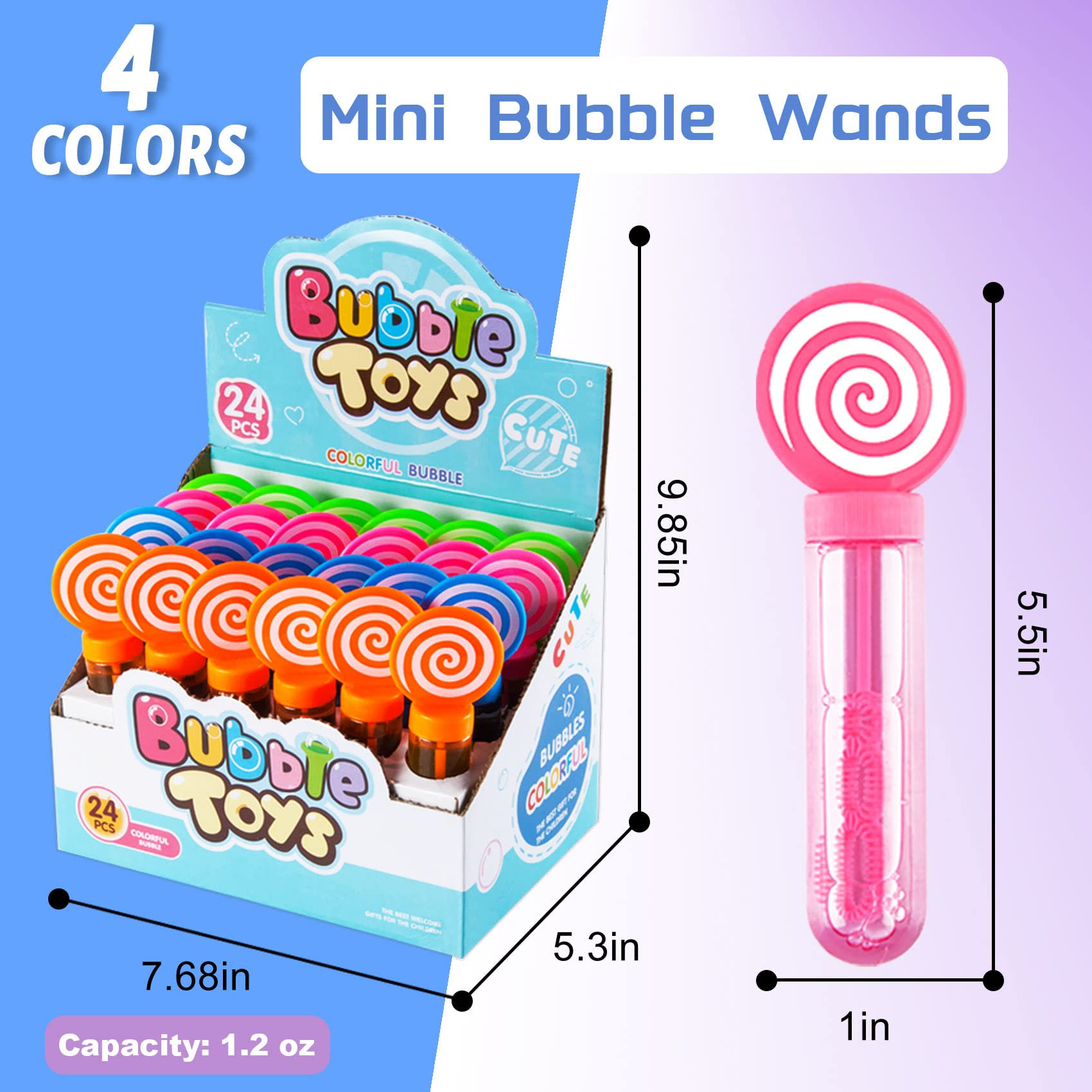 JoyPop blue handle bubble wand, easy grip for little hands during outdoor play.