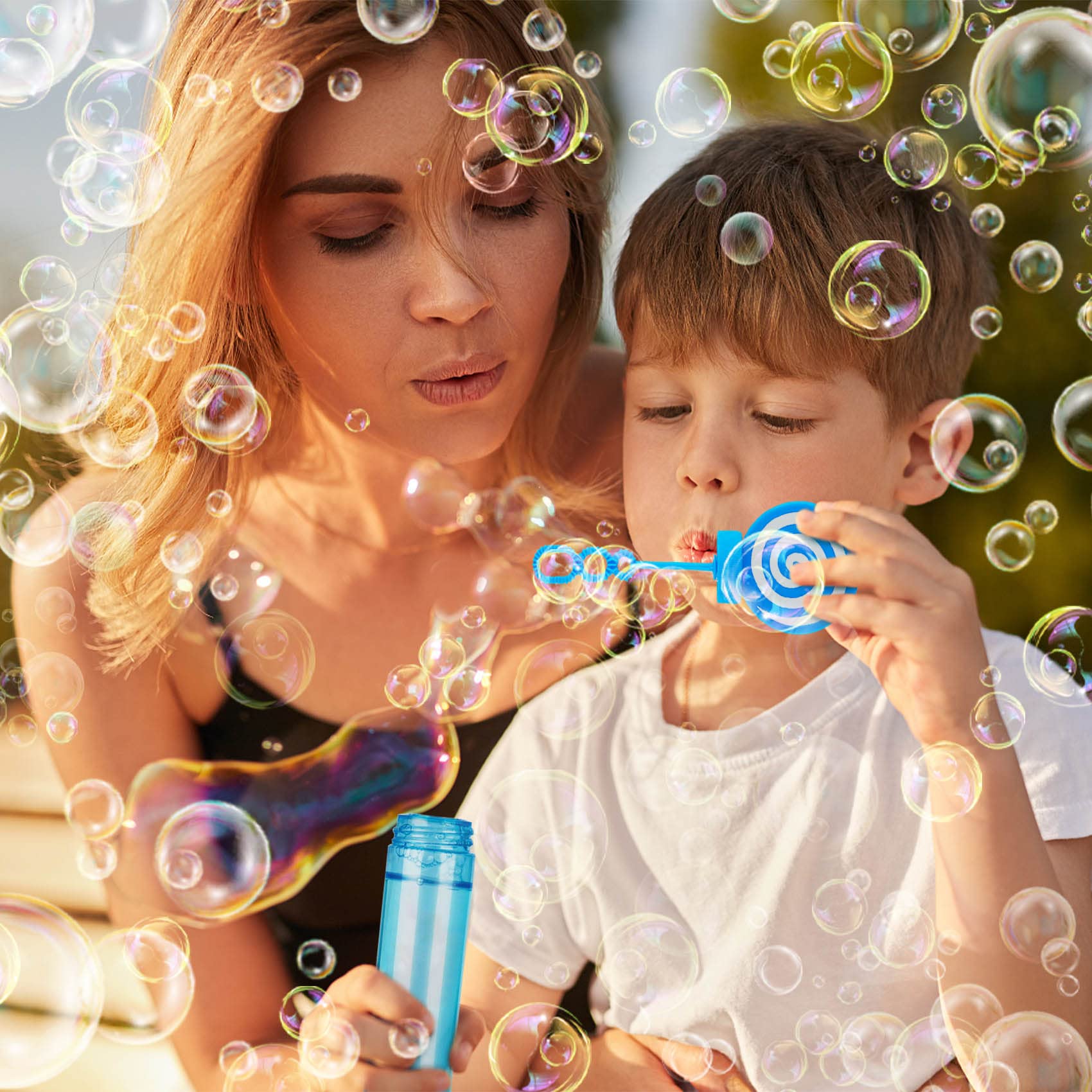 JoyPop bubble wands set open, four colors ready for quick party favors.