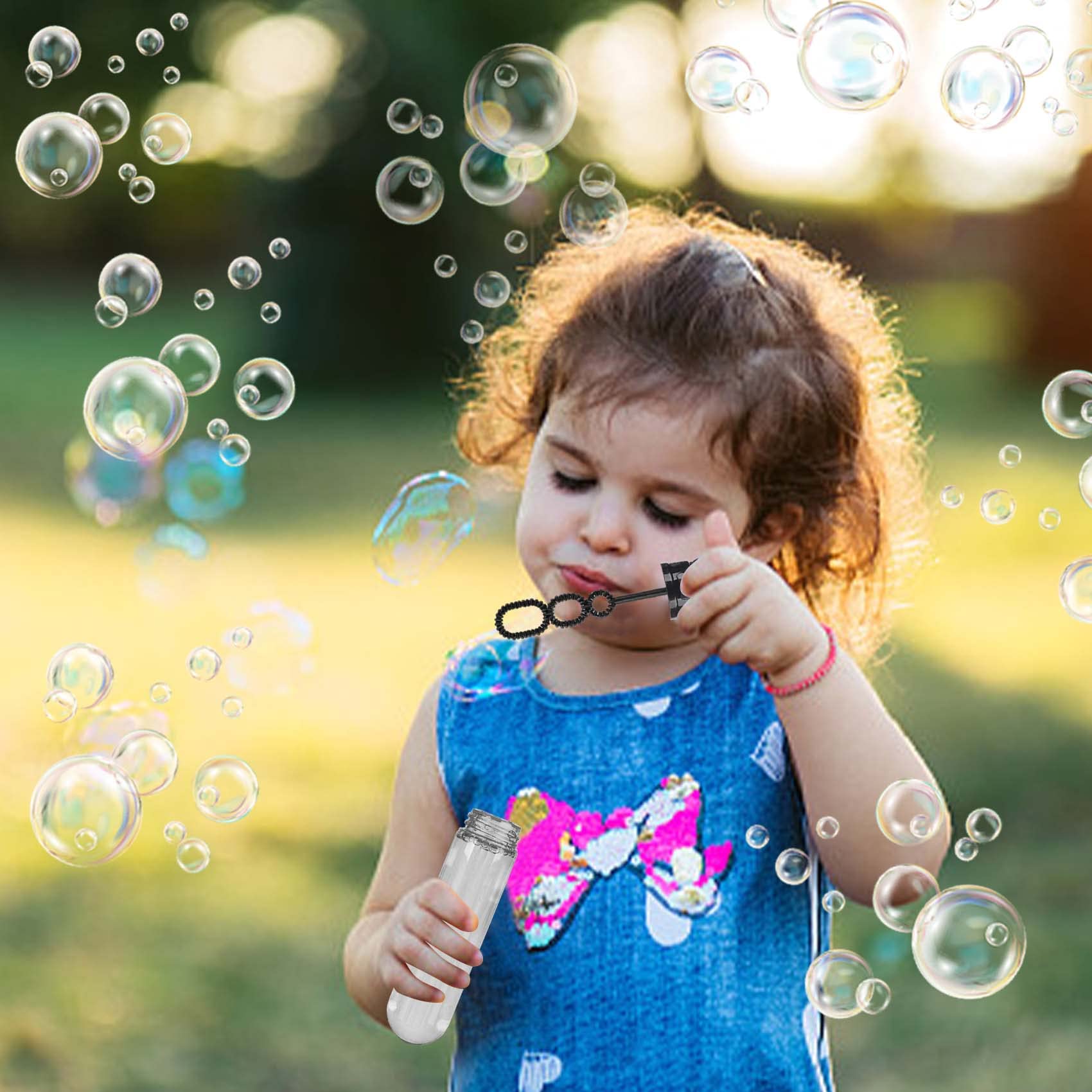 JOYYPOP kids enjoy shark bubble wands during playtime.