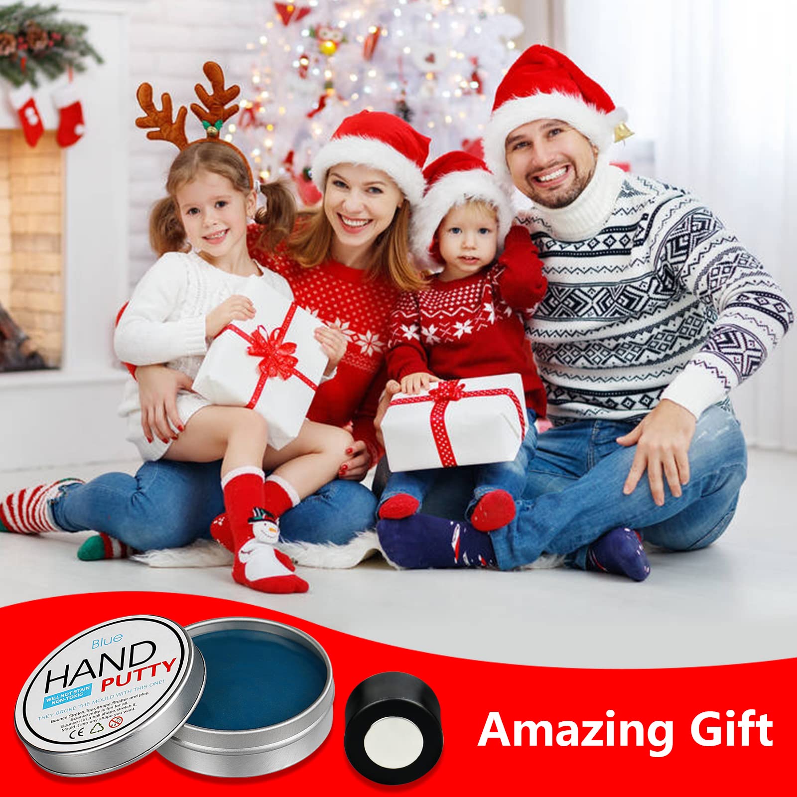 JOYPRO magnetic slime putty blue in-use demonstrates stretching and shaping enjoyment