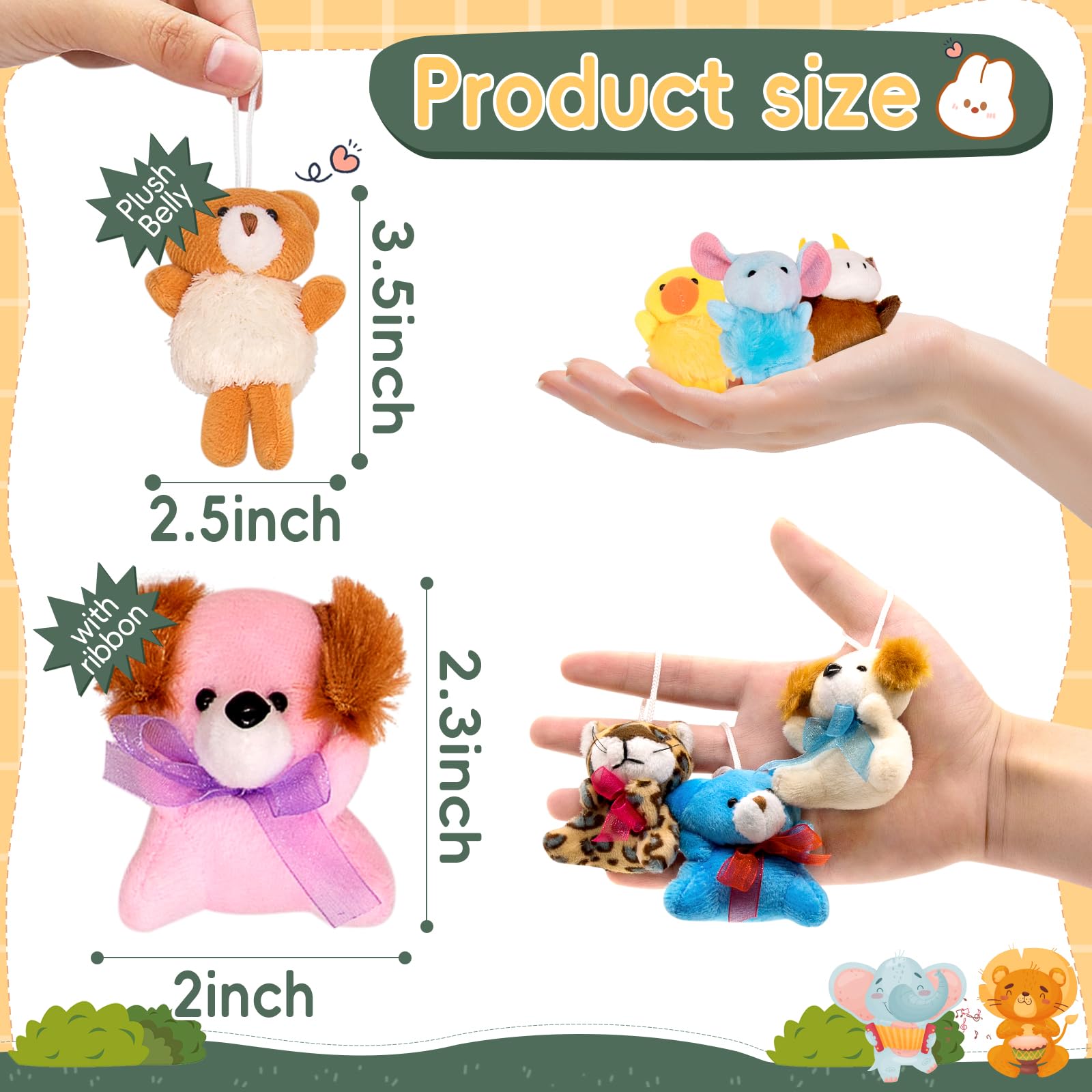 JoyRapt classroom prize plush animals arranged for display