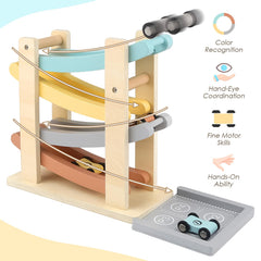 4-level Joyreal wooden race track with garages.
