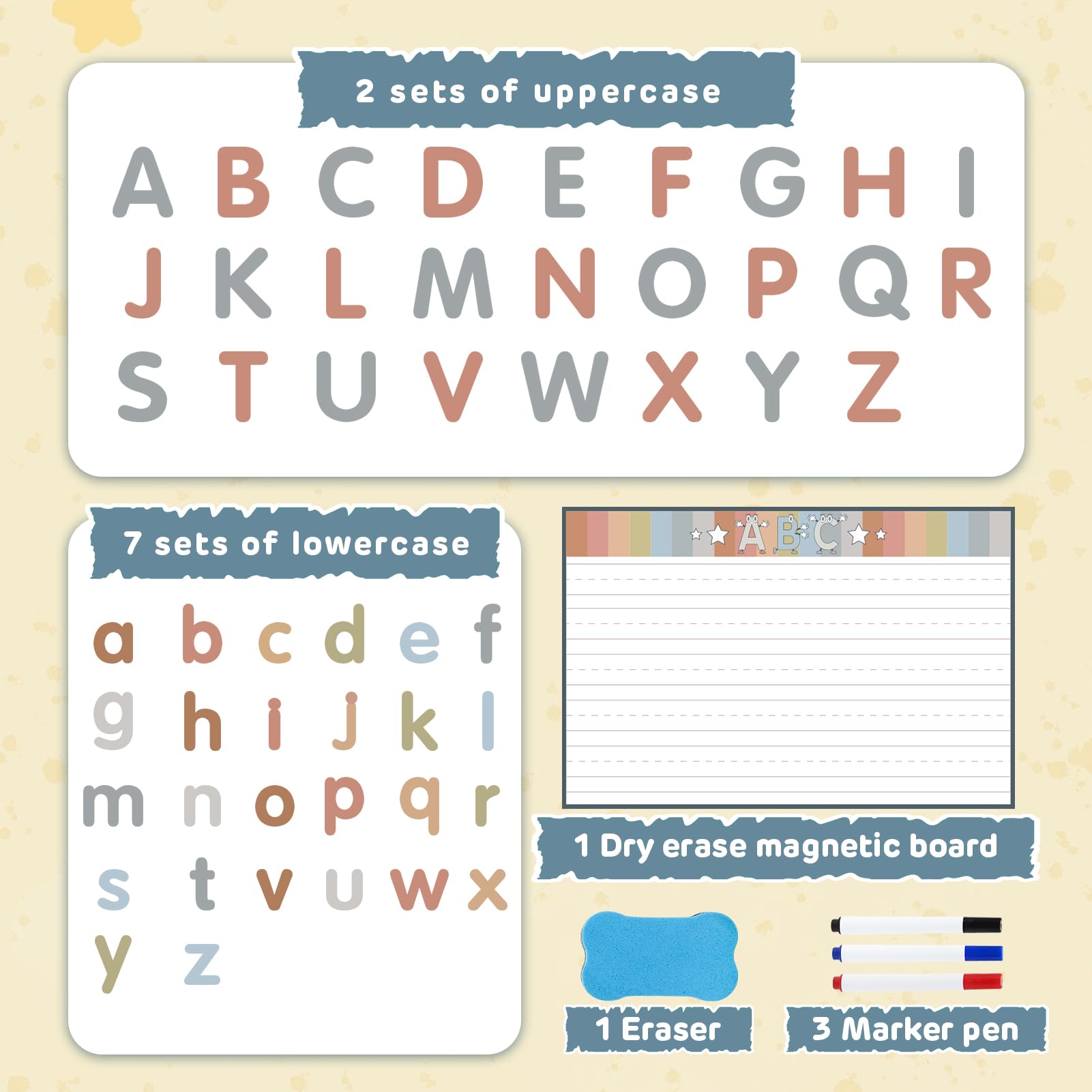 Joyreal foam letter magnets securely stick to whiteboards for learning