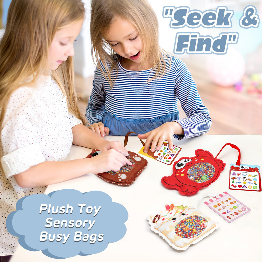 Joyreal Hide and Seek Busy Bag showing 20 hidden objects per character for engaging play