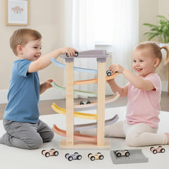 Joyreal 8 mini cars set with individual parking spaces for organized fun
