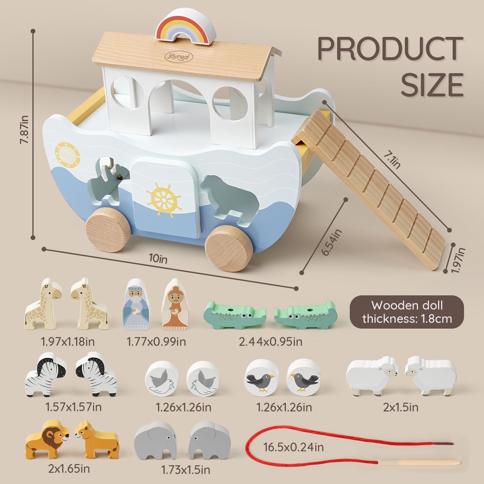 Joyreal Noah's Ark giraffes and zebras for color sorting.