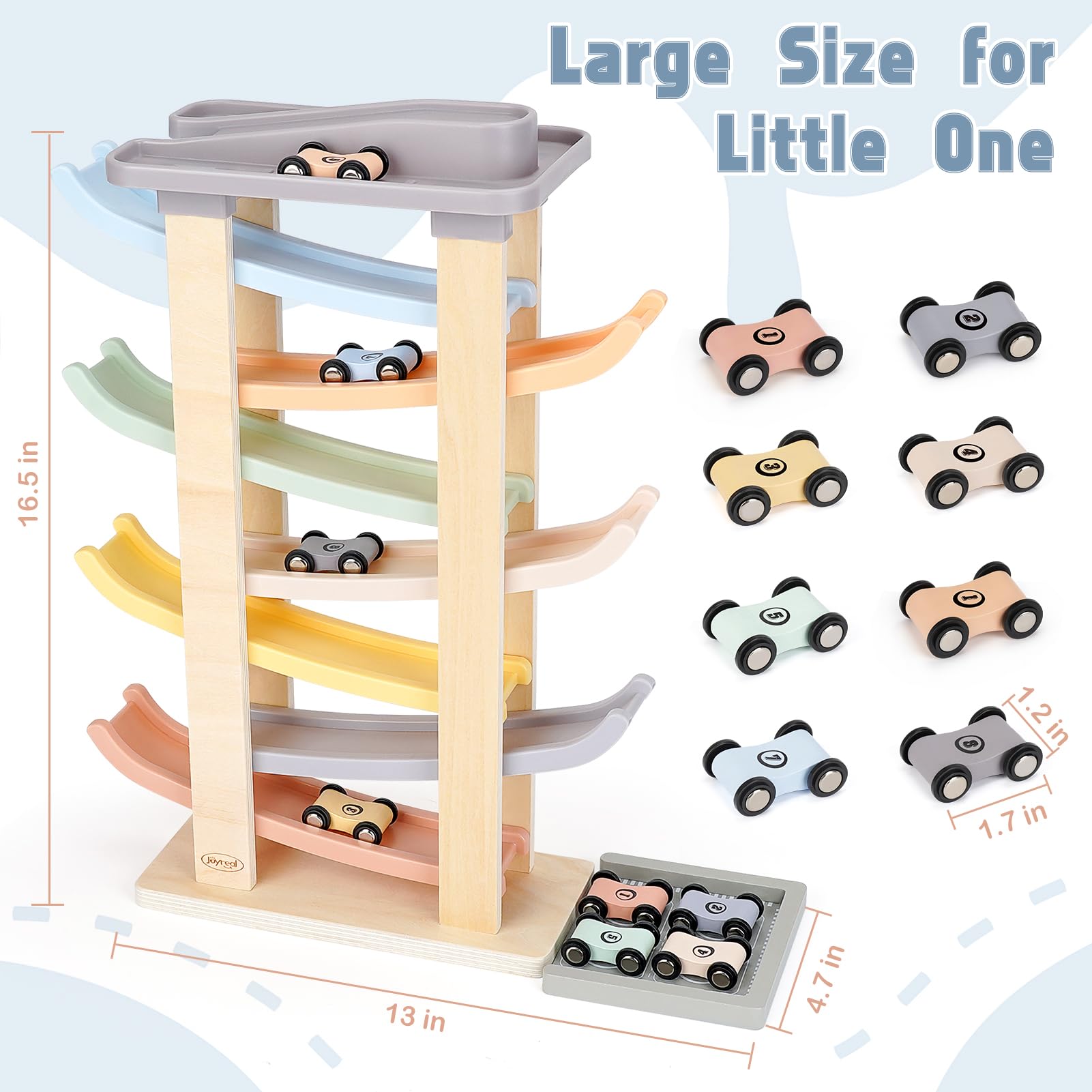 Joyreal two garages provide top and bottom parking spots for play variety
