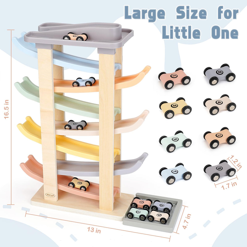 Joyreal two garages provide top and bottom parking spots for play variety