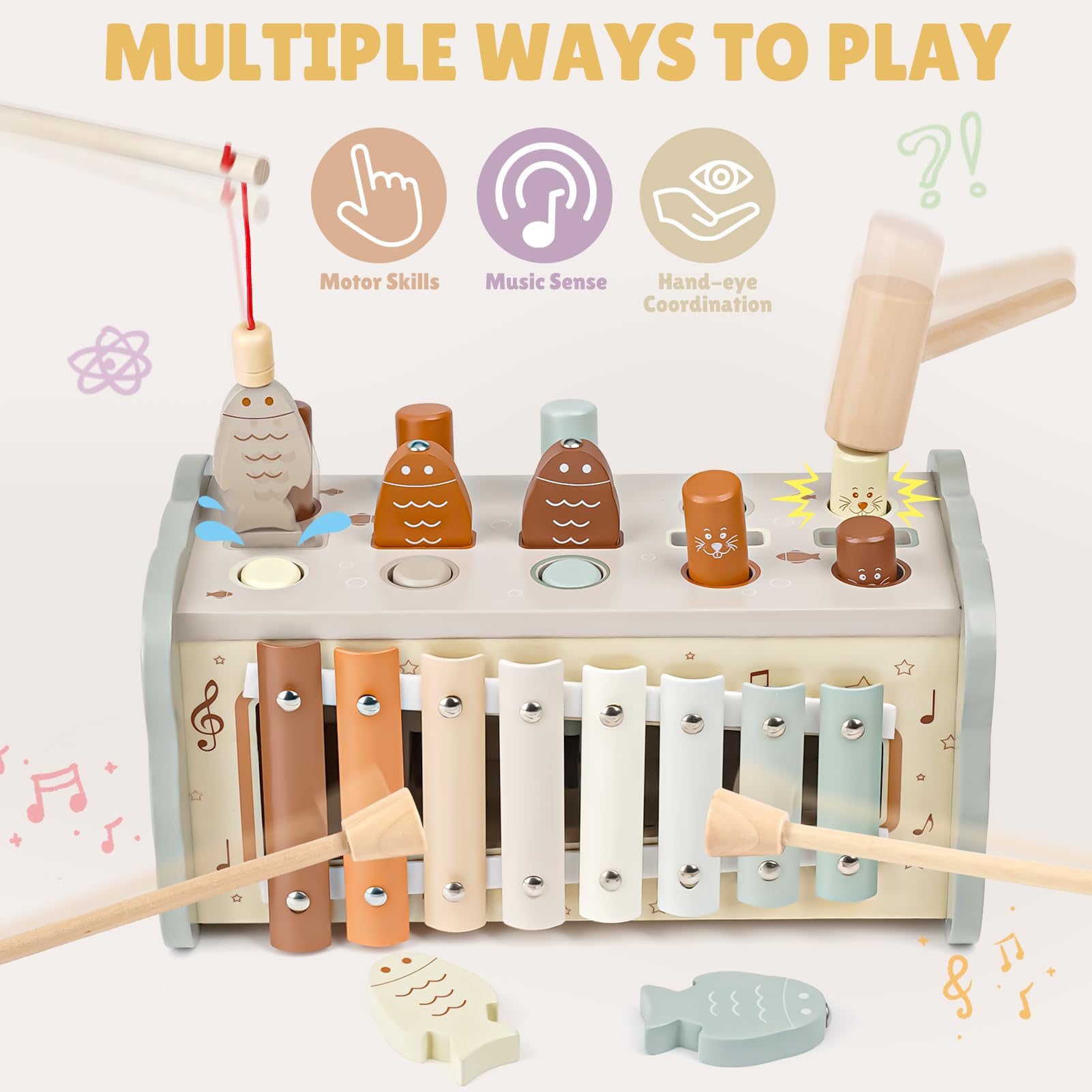 Joyreal two hammers enabling cooperative, shared playtime with family or friends.