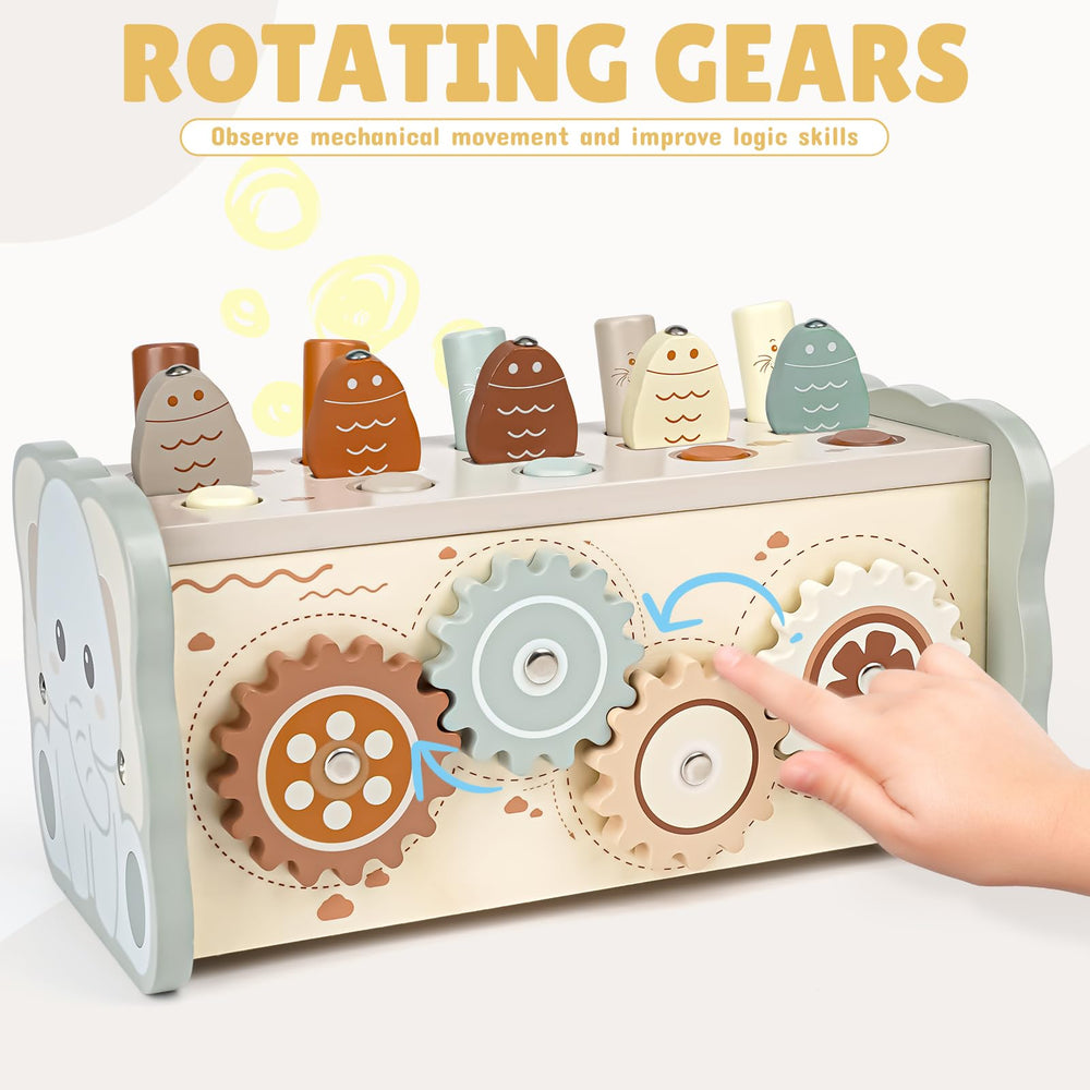 Joyreal gear-spinning activity promoting cause-and-effect understanding and problem solving.