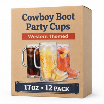 JoyServe Cowboy Boot Mug front view shows 17oz capacity for family drinks.