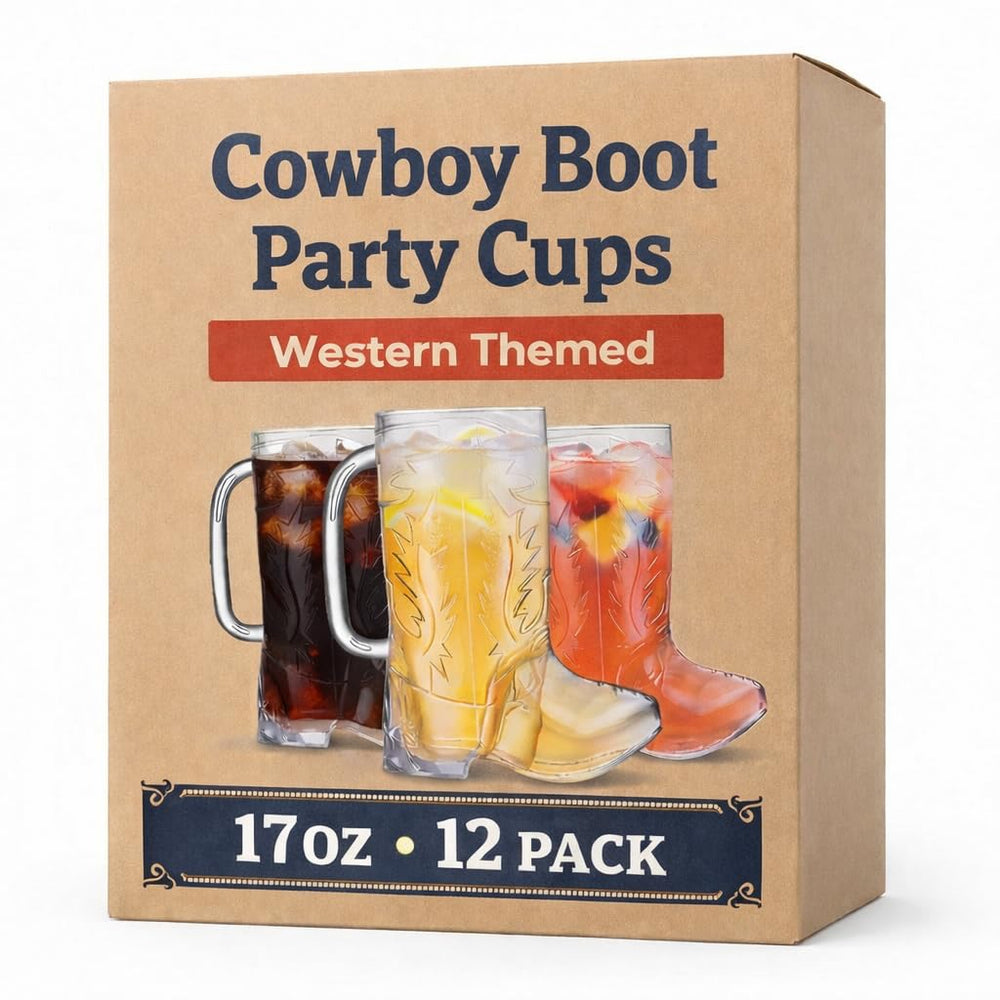 JoyServe Cowboy Boot Mug front view shows 17oz capacity for family drinks.