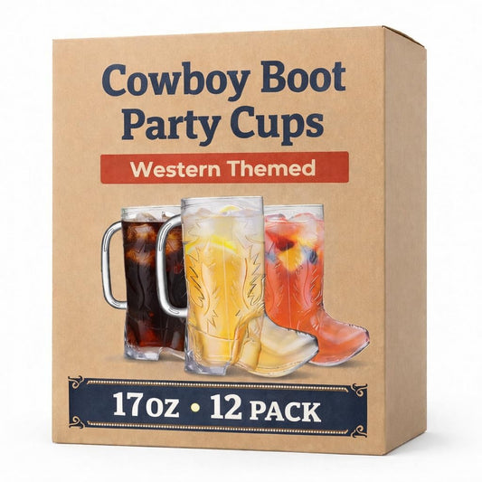 JoyServe Cowboy Boot Mug front view shows 17oz capacity for family drinks.