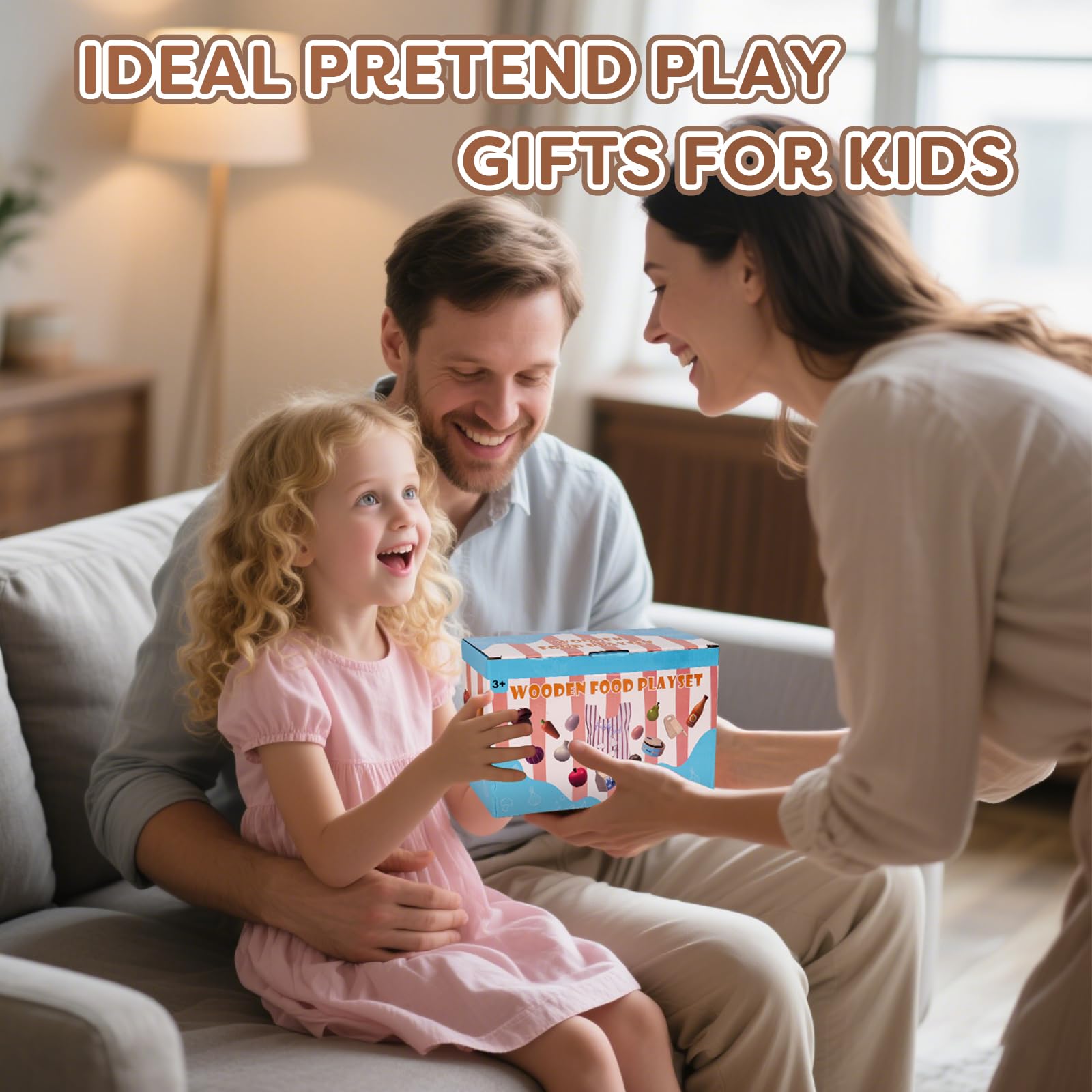 JOYSINTOY wooden shopping bag full of pretend foods inspires imaginative shopping.