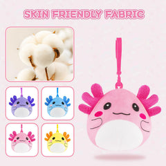 JoySpark Axolotl plush travel-friendly backpack charm for on-the-go fun