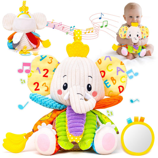 JoySpark Toys baby elephant crinkle sound for early sensory play