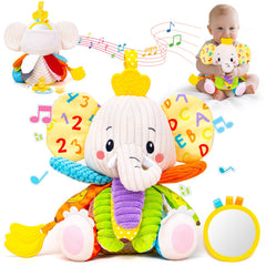 JoySpark Toys baby elephant crinkle sound for early sensory play