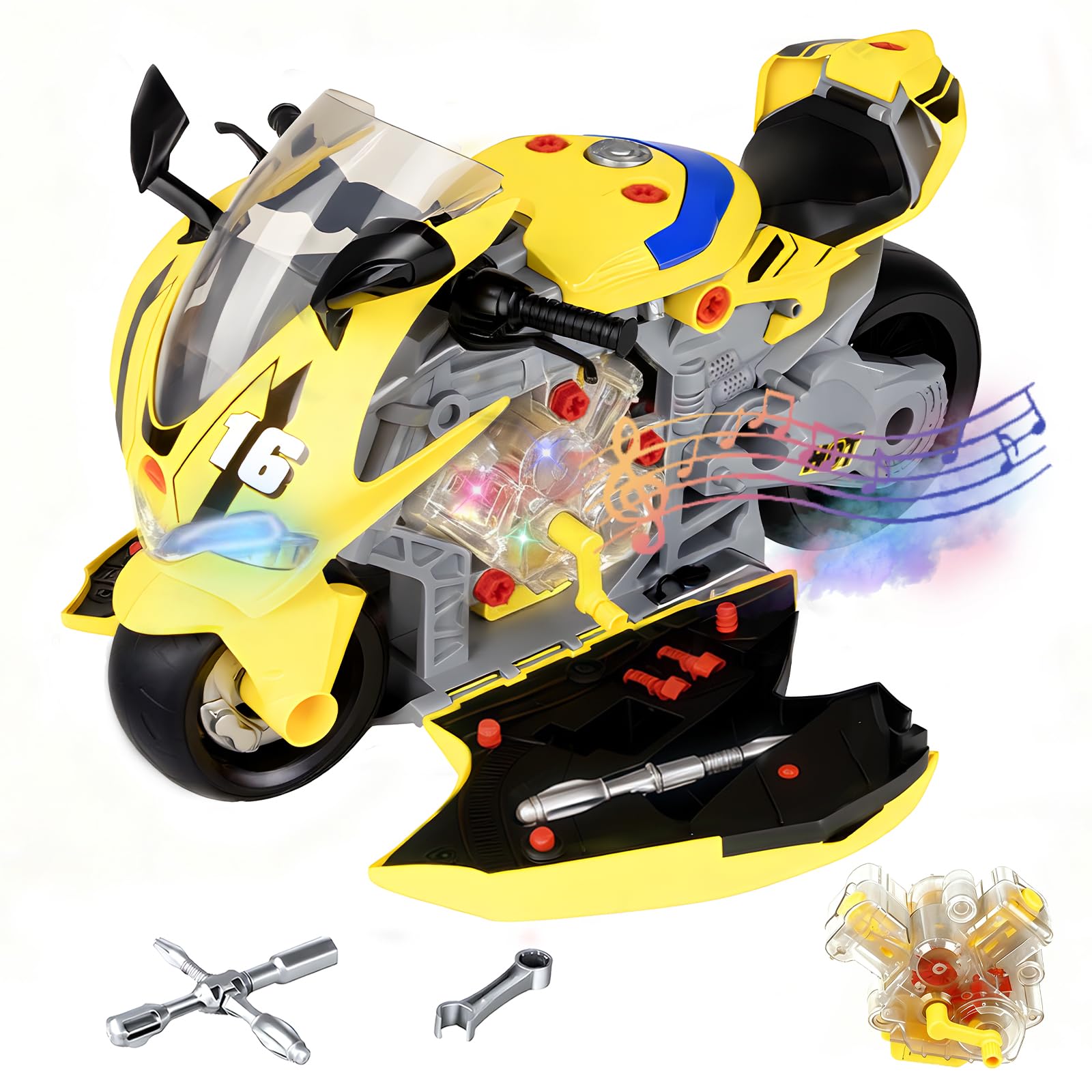 JoySpark Toys fuel tank compartment shows where to insert 3 AAA batteries.
