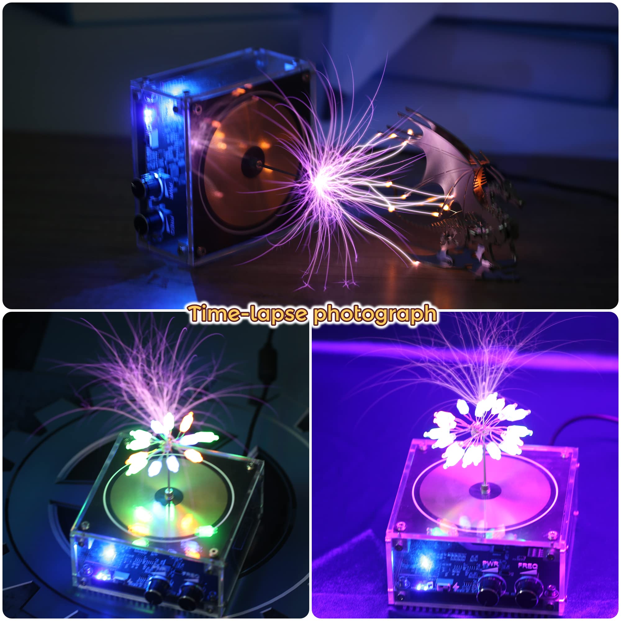 Joytech Tesla coil arc loudspeaker USB flash drive included for square wave library.