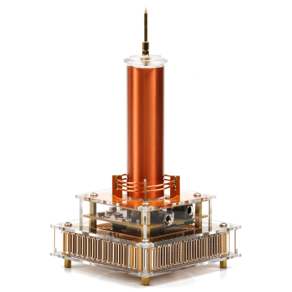 Joytech YS04 Tesla coil base assembly demonstrates precise construction for safe, hands-on learning.