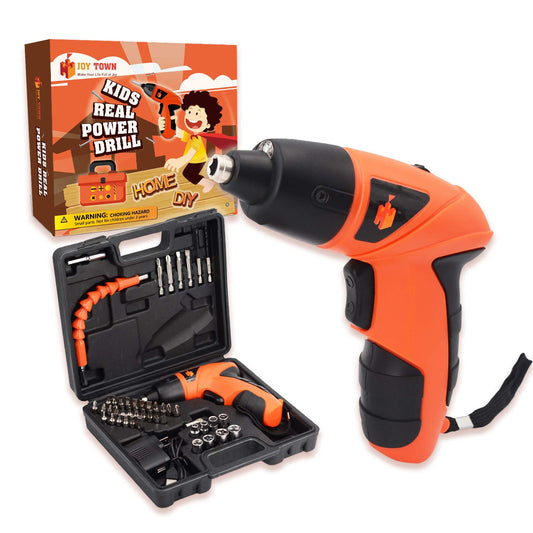 JoyTown Kids Real Power Drill Case, portable storage for tidy DIY sessions
