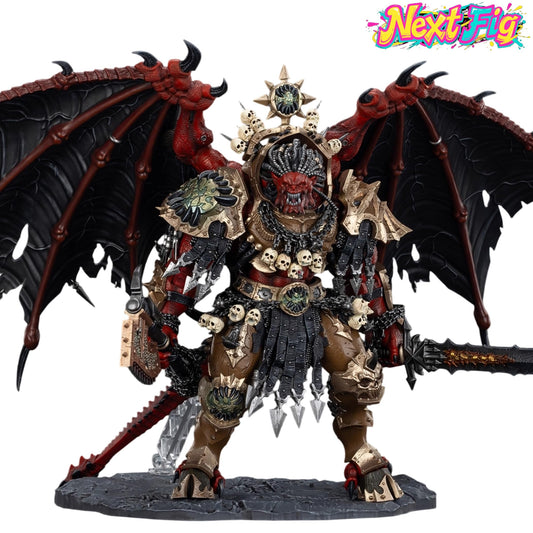 Joytoy Angron figure showcases impressive 15-inch height for shelf presence.