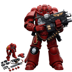 JOYTOY Blood Angels Intercessor poseable figure enables dynamic posing for display and action scenes.