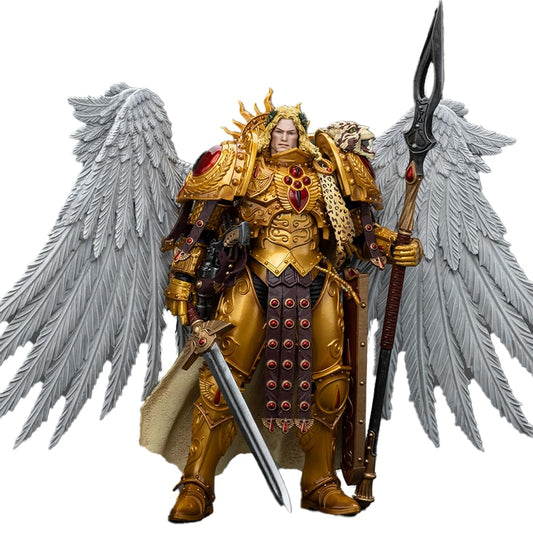 JOYTOY Sanguinius figure in a dynamic pose for display and collection.