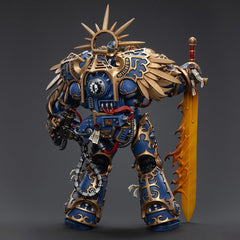 JOYTOY Ultramarines Guilliman primarch-pose supports versatile diorama setups